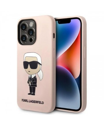 Karl Lagerfeld Silicone Ikonik MagSafe case for iPhone 14 Pro Max - pink