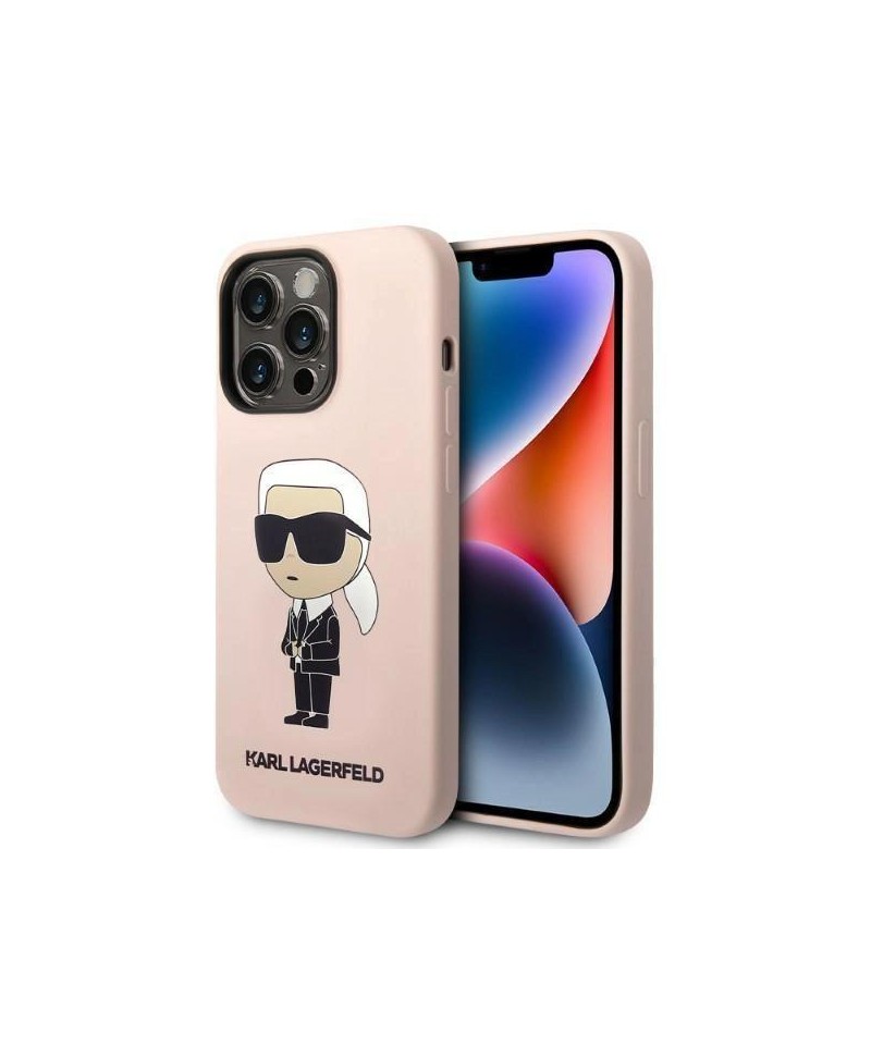Karl Lagerfeld Silicone Ikonik MagSafe case for iPhone 14 Pro Max - pink