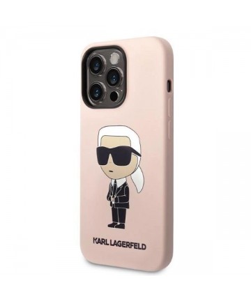 Karl Lagerfeld Silicone Ikonik MagSafe case for iPhone 14 Pro Max - pink