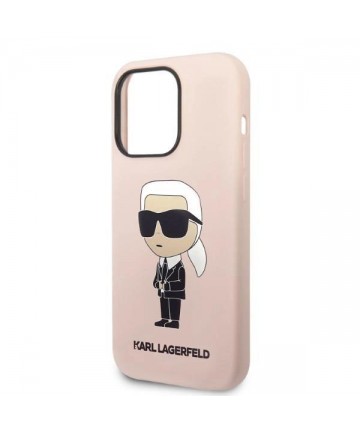 Karl Lagerfeld Silicone Ikonik MagSafe case for iPhone 14 Pro Max - pink
