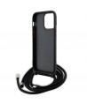 Karl Lagerfeld KLHCP14XSAKCPSK case for iPhone 14 Pro Max 6.7" hardcase - black Crossbody Saffiano Metal Pin Karl&Choupette