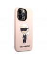 Karl Lagerfeld Silicone Ikonik MagSafe case for iPhone 14 Pro - pink