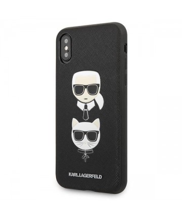 Karl Lagerfeld Saffiano Karl&Choupette Head case for iPhone X/XS - black