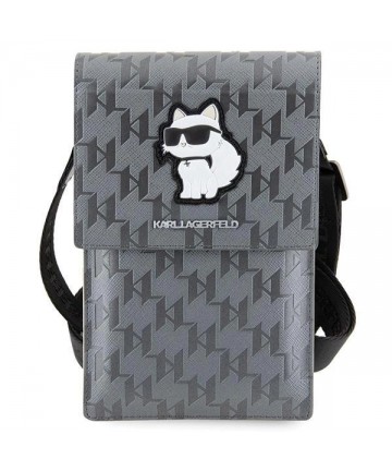 Karl Lagerfeld Case KLWBSAKHPCG Handbag - Silver Saffiano Monogram Choupette