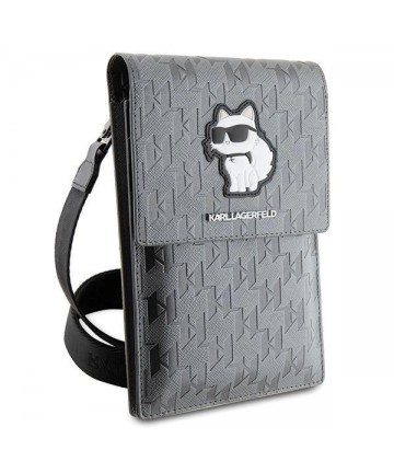 Karl Lagerfeld Case KLWBSAKHPCG Handbag - Silver Saffiano Monogram Choupette