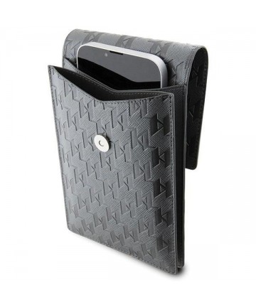 Karl Lagerfeld Case KLWBSAKHPCG Handbag - Silver Saffiano Monogram Choupette