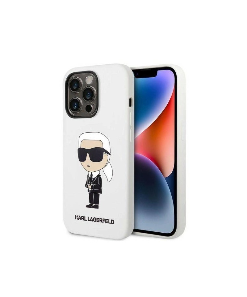 Karl Lagerfeld Silicone Ikonik case for iPhone 14 Pro Max - white