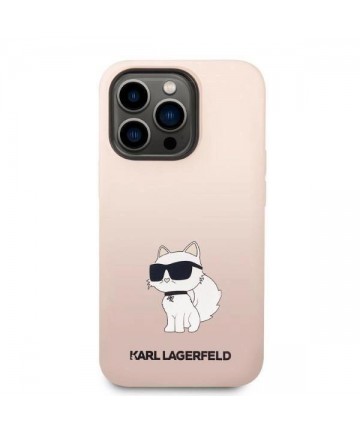 Karl Lagerfeld Silicone Choupette case for iPhone 14 Pro Max - pink