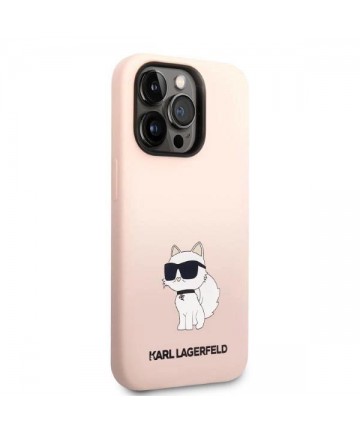 Karl Lagerfeld Silicone Choupette case for iPhone 14 Pro Max - pink