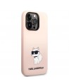 Karl Lagerfeld Silicone Choupette case for iPhone 14 Pro Max - pink