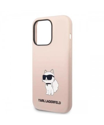 Karl Lagerfeld Silicone Choupette case for iPhone 14 Pro Max - pink