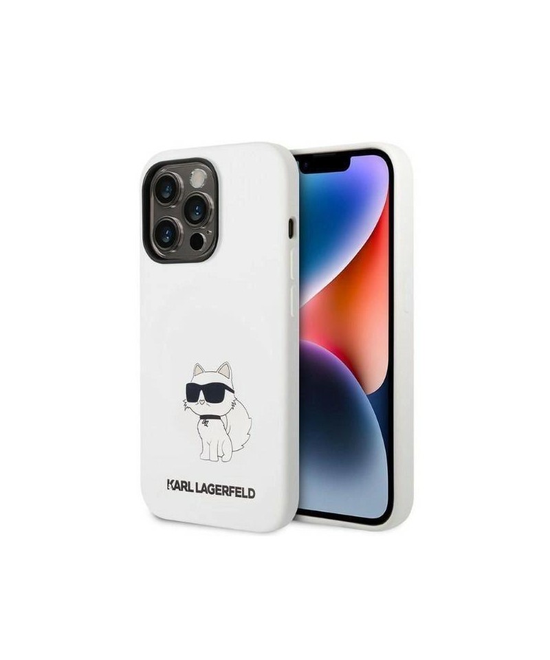 Karl Lagerfeld Silicone Choupette case for iPhone 14 Pro Max - white