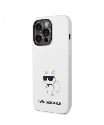 Karl Lagerfeld Silicone Choupette case for iPhone 14 Pro Max - white