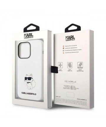 Karl Lagerfeld Silicone Choupette case for iPhone 14 Pro Max - white