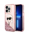 Karl Lagerfeld Glitter Karl's Head case for iPhone 14 Pro Max - pink