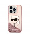 Karl Lagerfeld Glitter Karl's Head case for iPhone 14 Pro Max - pink