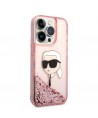 Karl Lagerfeld Glitter Karl's Head case for iPhone 14 Pro Max - pink