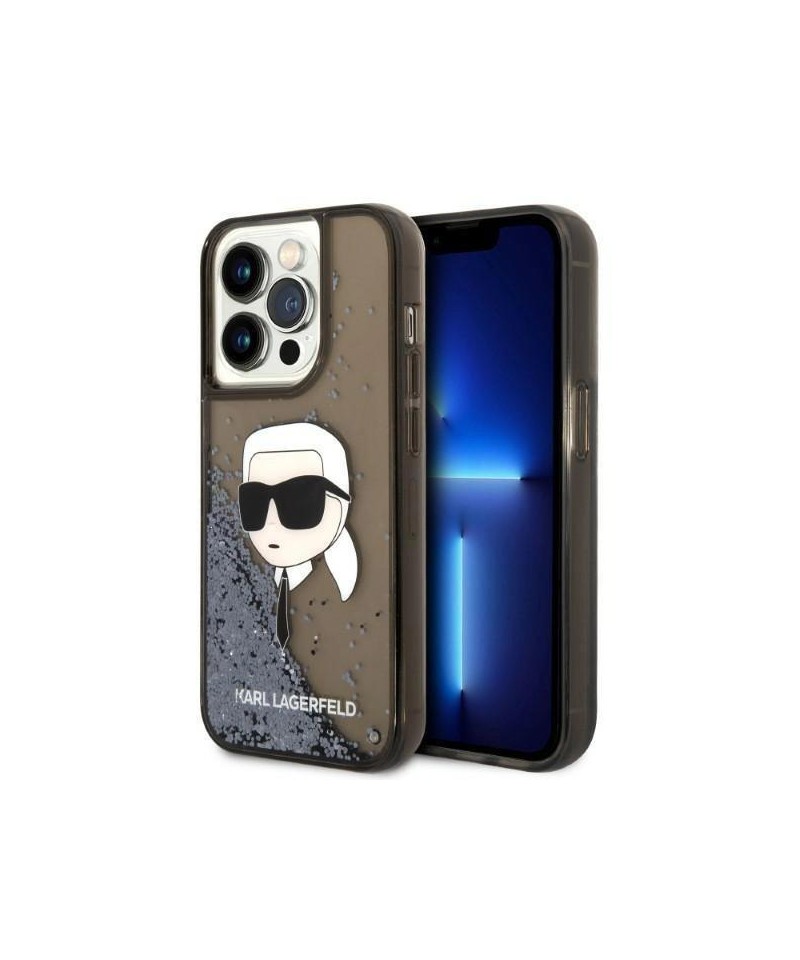 Karl Lagerfeld Glitter Karl's Head case for iPhone 14 Pro Max - black