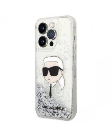 Karl Lagerfeld Glitter Karl's Head case for iPhone 14 Pro Max - silver