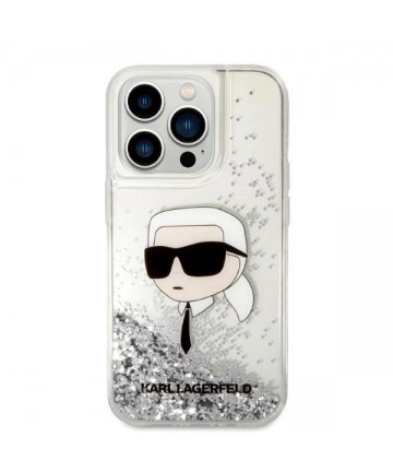 Karl Lagerfeld Glitter Karl's Head case for iPhone 14 Pro Max - silver