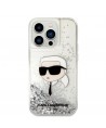Karl Lagerfeld Glitter Karl's Head case for iPhone 14 Pro Max - silver
