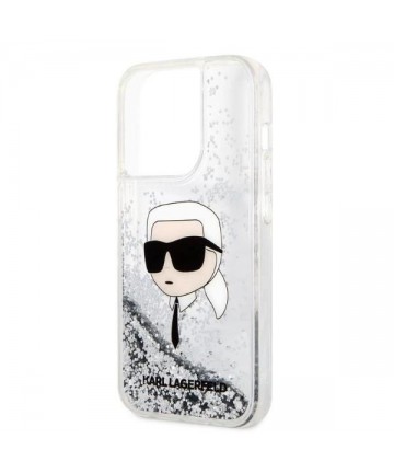 Karl Lagerfeld Glitter Karl's Head case for iPhone 14 Pro Max - silver