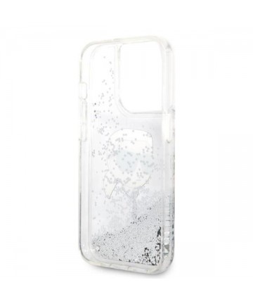Karl Lagerfeld Glitter Karl's Head case for iPhone 14 Pro Max - silver