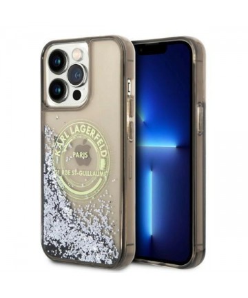 Karl Lagerfeld Liquid Glitter RSG case for iPhone 14 Pro Max - black
