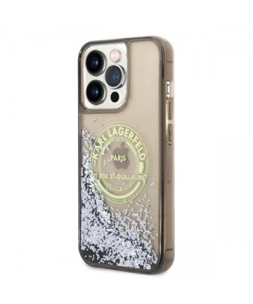 Karl Lagerfeld Liquid Glitter RSG case for iPhone 14 Pro Max - black