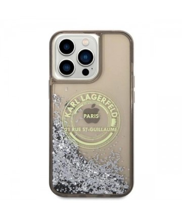 Karl Lagerfeld Liquid Glitter RSG case for iPhone 14 Pro Max - black
