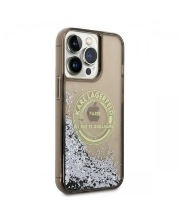 Karl Lagerfeld Liquid Glitter RSG case for iPhone 14 Pro Max - black