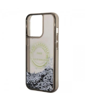 Karl Lagerfeld Liquid Glitter RSG case for iPhone 14 Pro Max - black