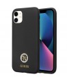 Guess GUHCN614DGPK Case for iPhone 11 / Xr - Black Silicone Logo Strass 4G