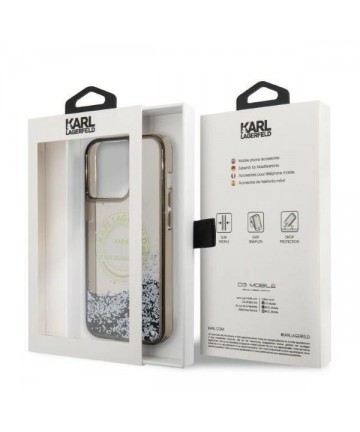 Karl Lagerfeld Liquid Glitter RSG case for iPhone 14 Pro Max - black