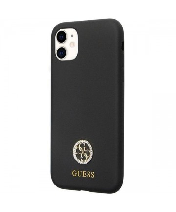 Guess GUHCN614DGPK Case for iPhone 11 / Xr - Black Silicone Logo Strass 4G
