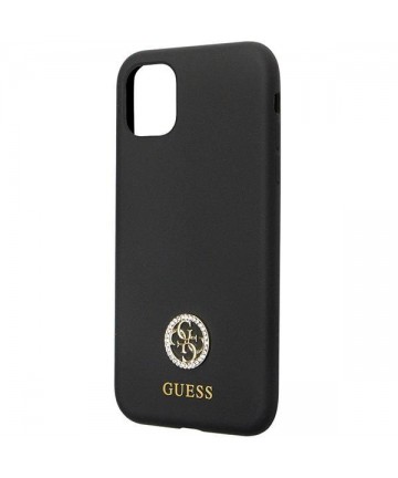 Guess GUHCN614DGPK Case for iPhone 11 / Xr - Black Silicone Logo Strass 4G