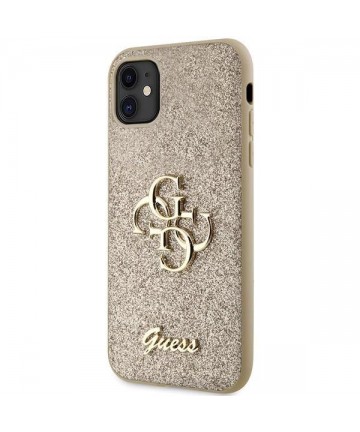 Guess GUHCN61HG4SGD case for iPhone 11 / Xr - gold Glitter Script Big 4G