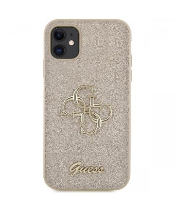 Guess GUHCN61HG4SGD case for iPhone 11 / Xr - gold Glitter Script Big 4G