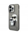 Karl Lagerfeld Glitter Karl&Choupette case for iPhone 14 Pro Max - black