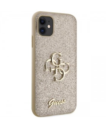 Guess GUHCN61HG4SGD case for iPhone 11 / Xr - gold Glitter Script Big 4G