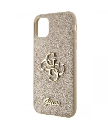 Guess GUHCN61HG4SGD case for iPhone 11 / Xr - gold Glitter Script Big 4G