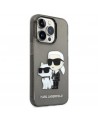Karl Lagerfeld Glitter Karl&Choupette case for iPhone 14 Pro Max - black