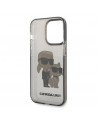 Karl Lagerfeld Glitter Karl&Choupette case for iPhone 14 Pro Max - black