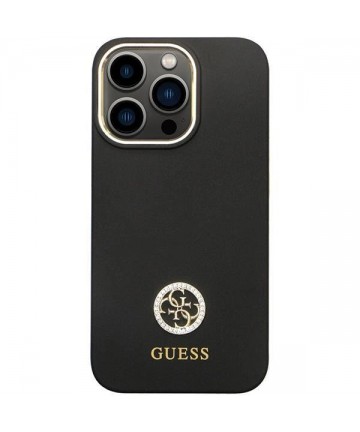 Guess GUHCP13LM4DGPK case for iPhone 13 Pro / 13 - black Silicone Logo Strass 4G