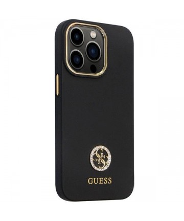Guess GUHCP13LM4DGPK case for iPhone 13 Pro / 13 - black Silicone Logo Strass 4G