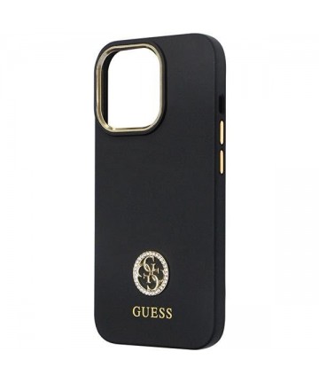 Guess GUHCP13LM4DGPK case for iPhone 13 Pro / 13 - black Silicone Logo Strass 4G