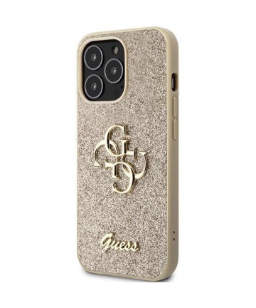 Guess GUHCP13XHG4SGD case for iPhone 13 Pro Max 6.7" - gold Glitter Script Big 4G