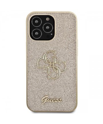 Guess GUHCP13XHG4SGD case for iPhone 13 Pro Max 6.7" - gold Glitter Script Big 4G