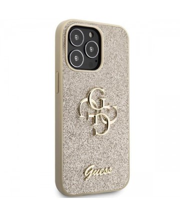 Guess GUHCP13XHG4SGD case for iPhone 13 Pro Max 6.7" - gold Glitter Script Big 4G