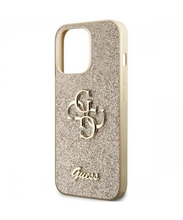 Guess GUHCP13XHG4SGD case for iPhone 13 Pro Max 6.7" - gold Glitter Script Big 4G